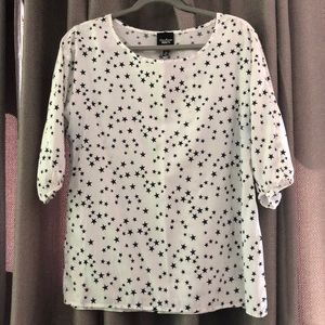 Beautiful Navy Stars Silk Blouse